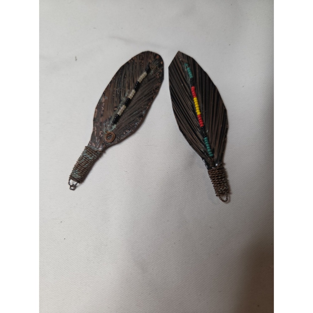 2 Handmade Copper Feathers / Vietnam Service And POW/MIA